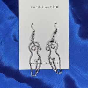 Silver Wire Art Earrings